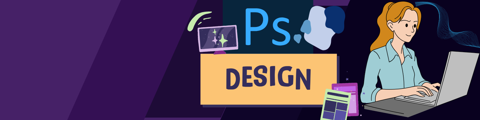 Purple Modern Geometric Graphic Designer LinkedIn Banner